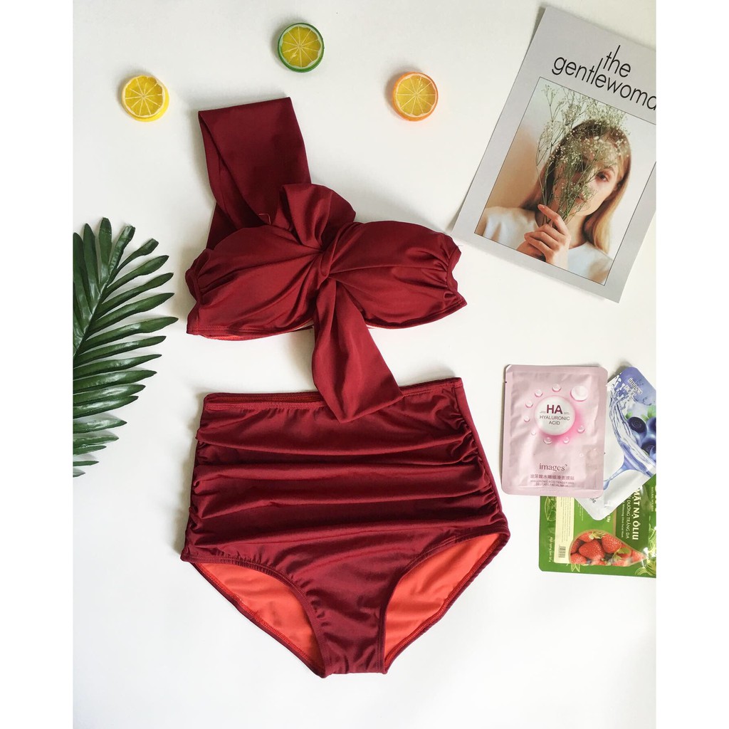 Bikini xoắn ngực choàng vai quần nhún( nhiều màu) | BigBuy360 - bigbuy360.vn