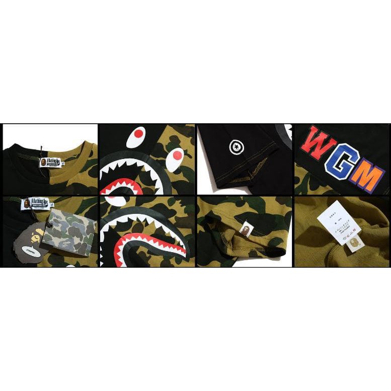 Áo phông Bape cá mập 2 màu xanh tím đen áo thun Bape cá mập, tee bape shark