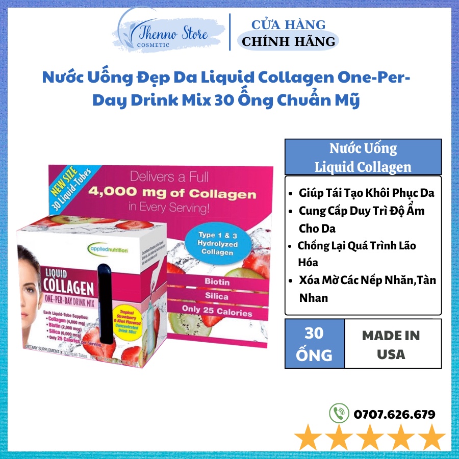 Nước Uống Đẹp Da Liquid Collagen One-Per-Day Drink Mix 30 Ống Chuẩn Mỹ