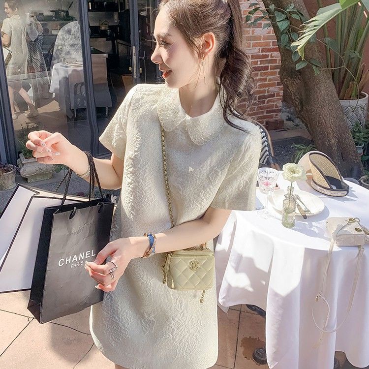Fashionable foreign style and versatile short sleeve dress women's 2022 summer new design sense new Chinese cheongsam with skirt inside
