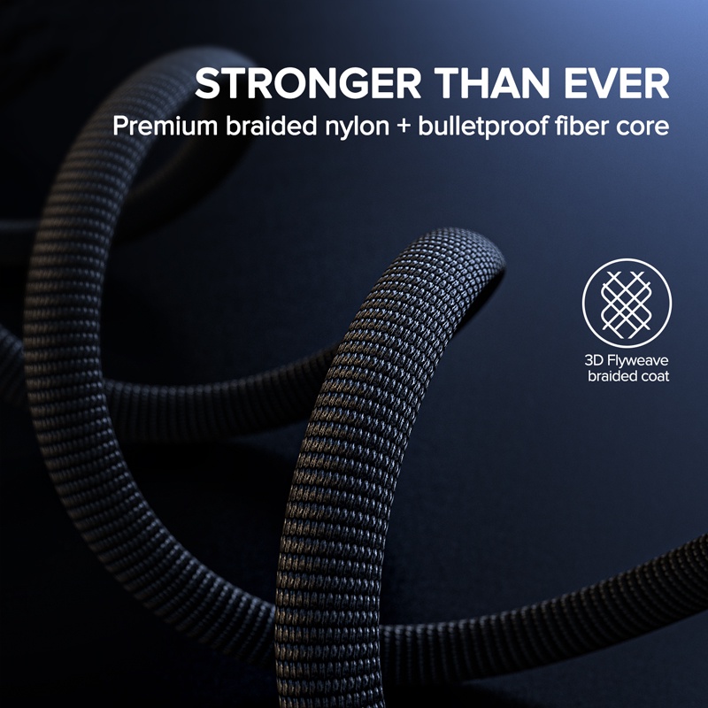 Cáp sạc nhanh QOOVI 3.1A Micro USB 3.0 thiết kế dây bện nylon có đèn LED cho OPPO VIVO