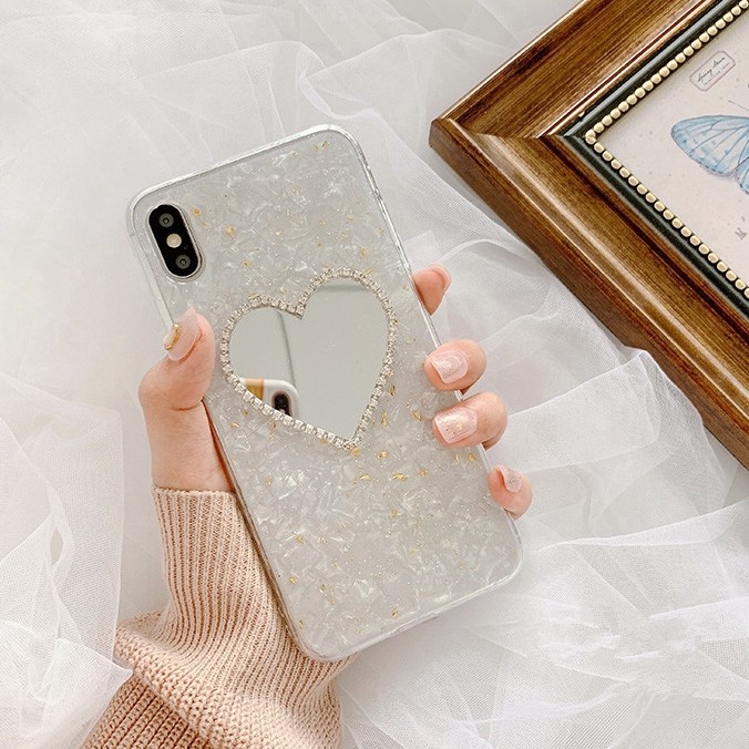 Ốp điện thoại mềm có gương trang điểm cho iPhone 11 Pro Max X Xs XR XS Max 8 7 6s 6 SE 5s 5 6P/6sP 7P/8P | BigBuy360 - bigbuy360.vn