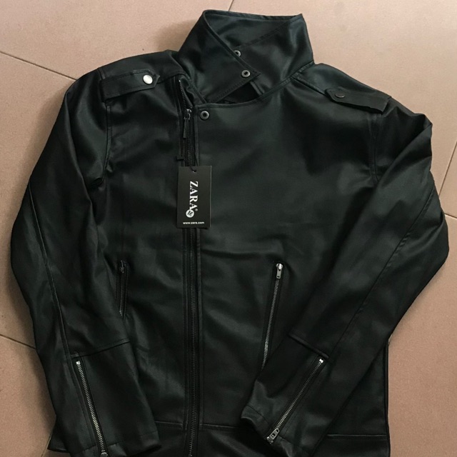 Áo da cổ vest biker