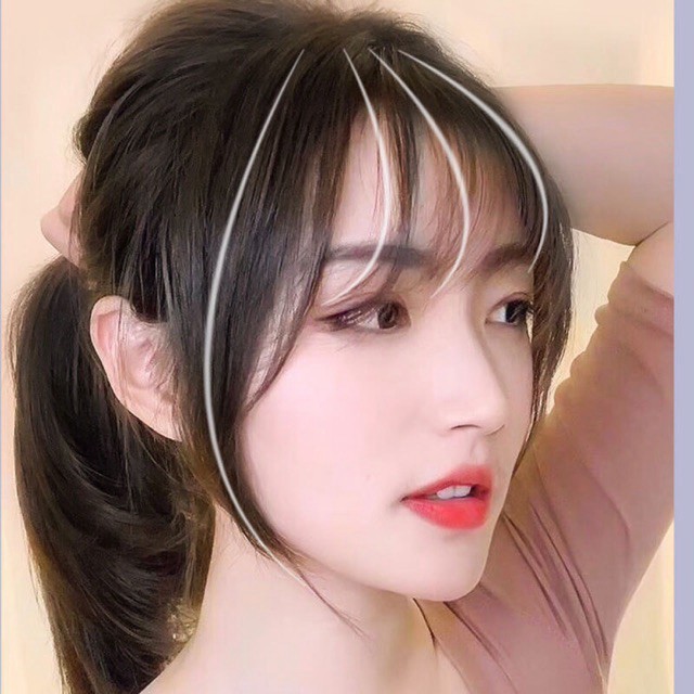 Tóc giả mái thưa hot trend Hàn Quốc xinh xắn mềm như tóc thật