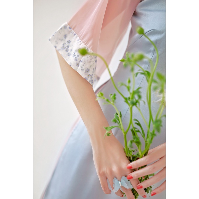 Sumire Store Áo dài Bách Hoa Xuân - Xanh biển
