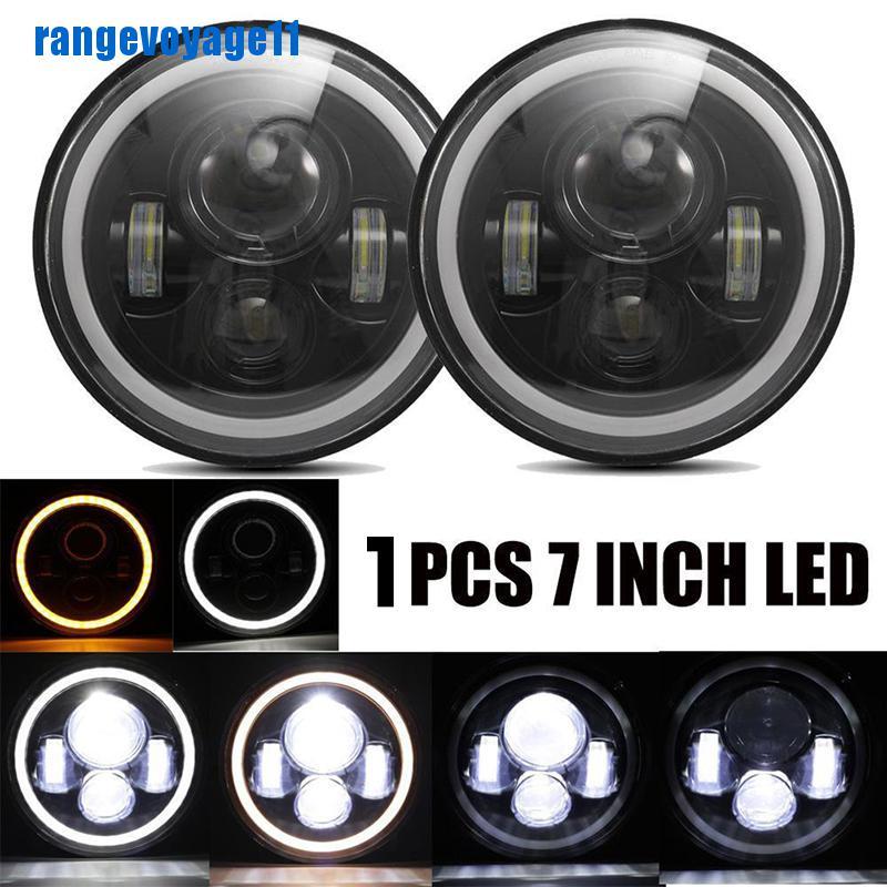 Đèn pha led tròn 7Inch 75W chùm cao/ thấp cho xe mô tô 97-18 JK TJ LJ Wrangle