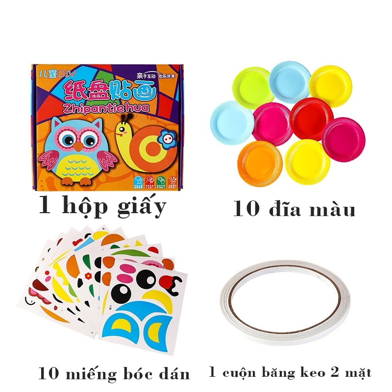 Đồ chơi thủ công DIY tạo hình hoạt hình trên đĩa cho bé