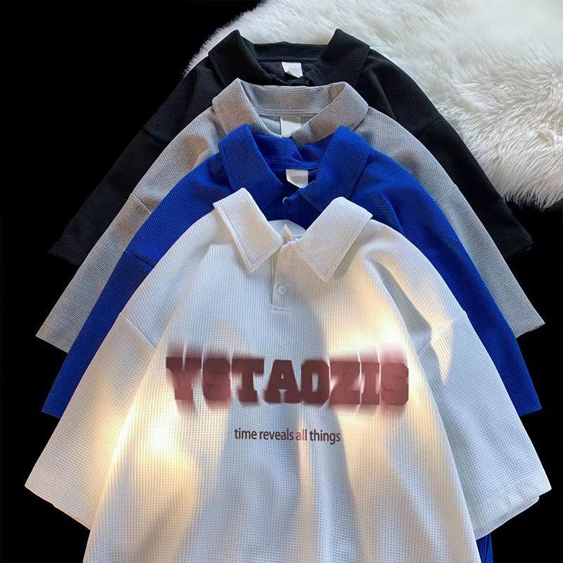 Áo polo Tay Ngắn Dáng Rộng Thời Trang Mùa Hè Cho Nam