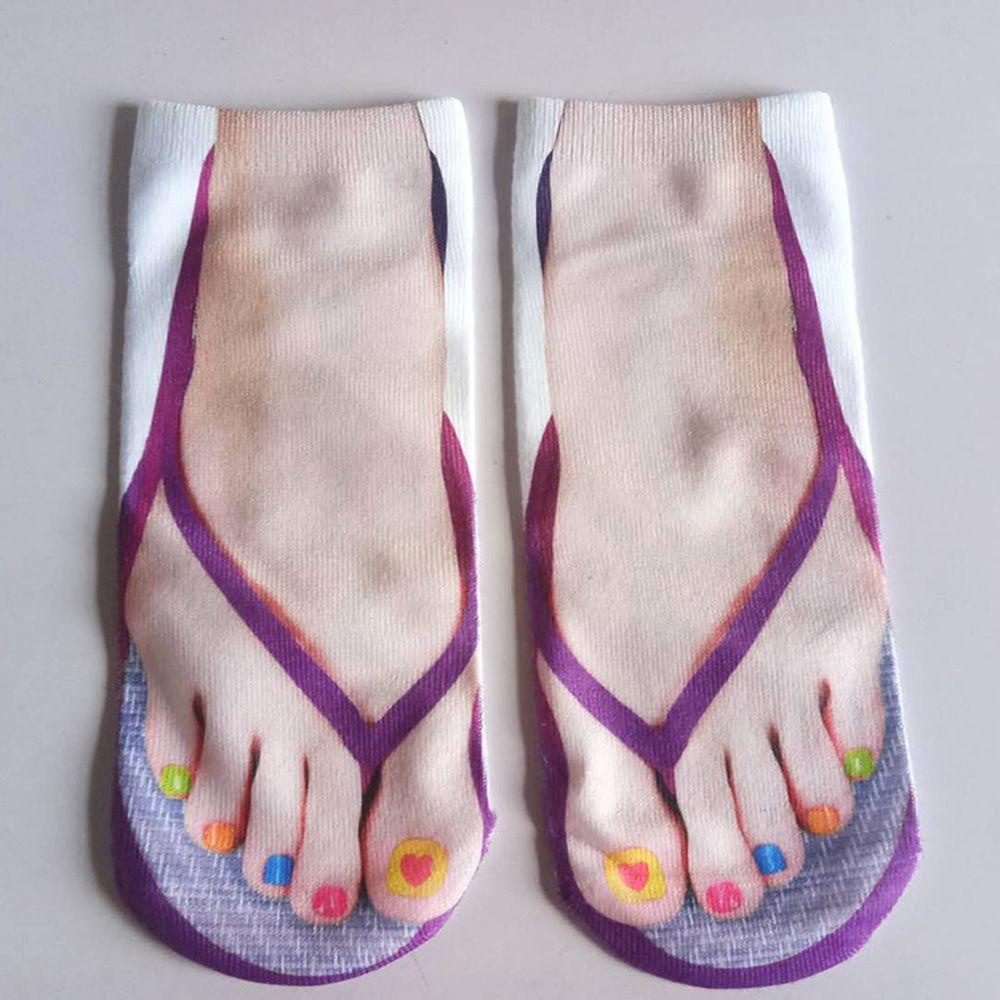 Tất Xỏ Ngón In Hình Tiền Đô La Mặt Cười Phong Cách Harajuku Sáng Tạo Dành Cho Nữ VANES1