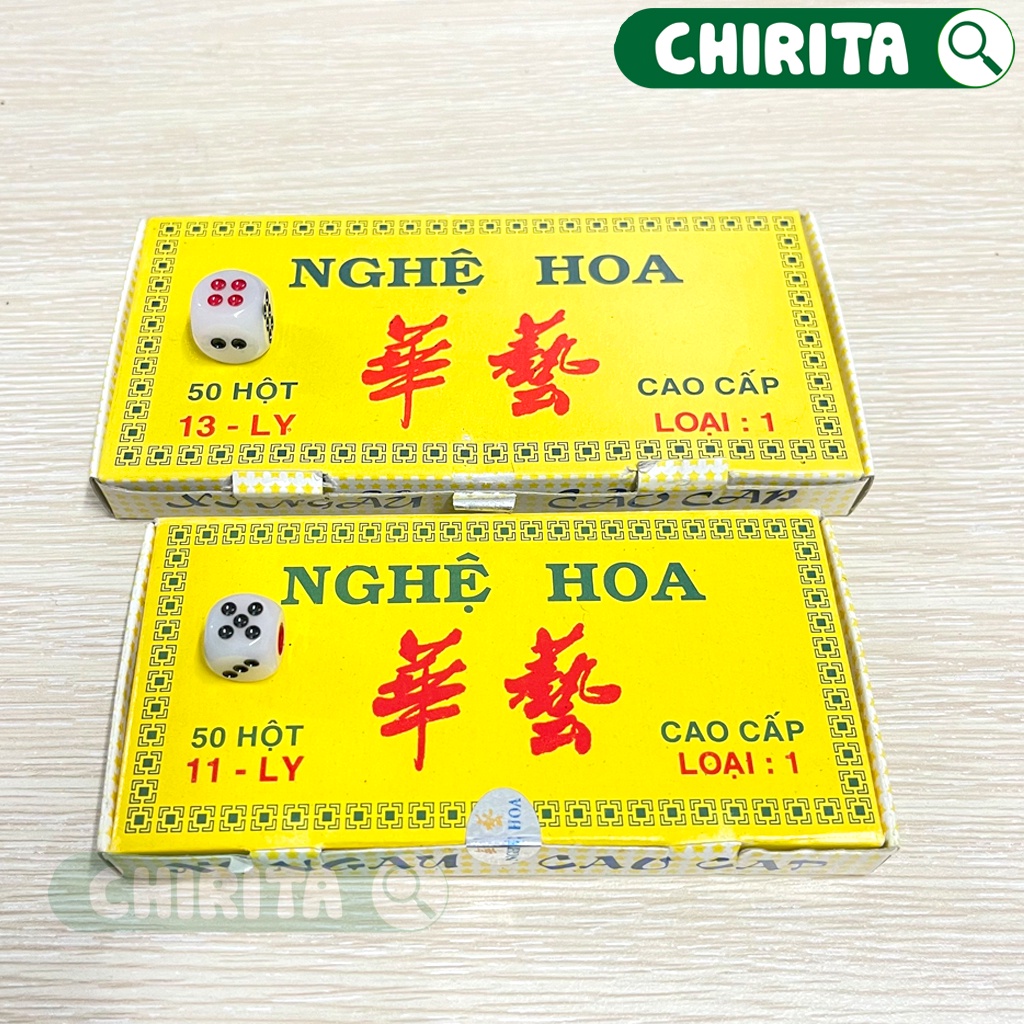 Bộ Xí Ngầu NGHỆ HOA LOẠI 1 Cao Cấp 13LY / 11LY - Đồ Chơi Xúc Xắc Lắc Xí Ngầu Boardgame CHIRITA