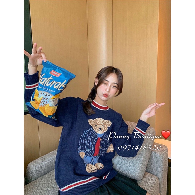 Áo len gấu nữ sinh, style ulzzang Hàn Quốc 🌻 Panny Boutique🌻