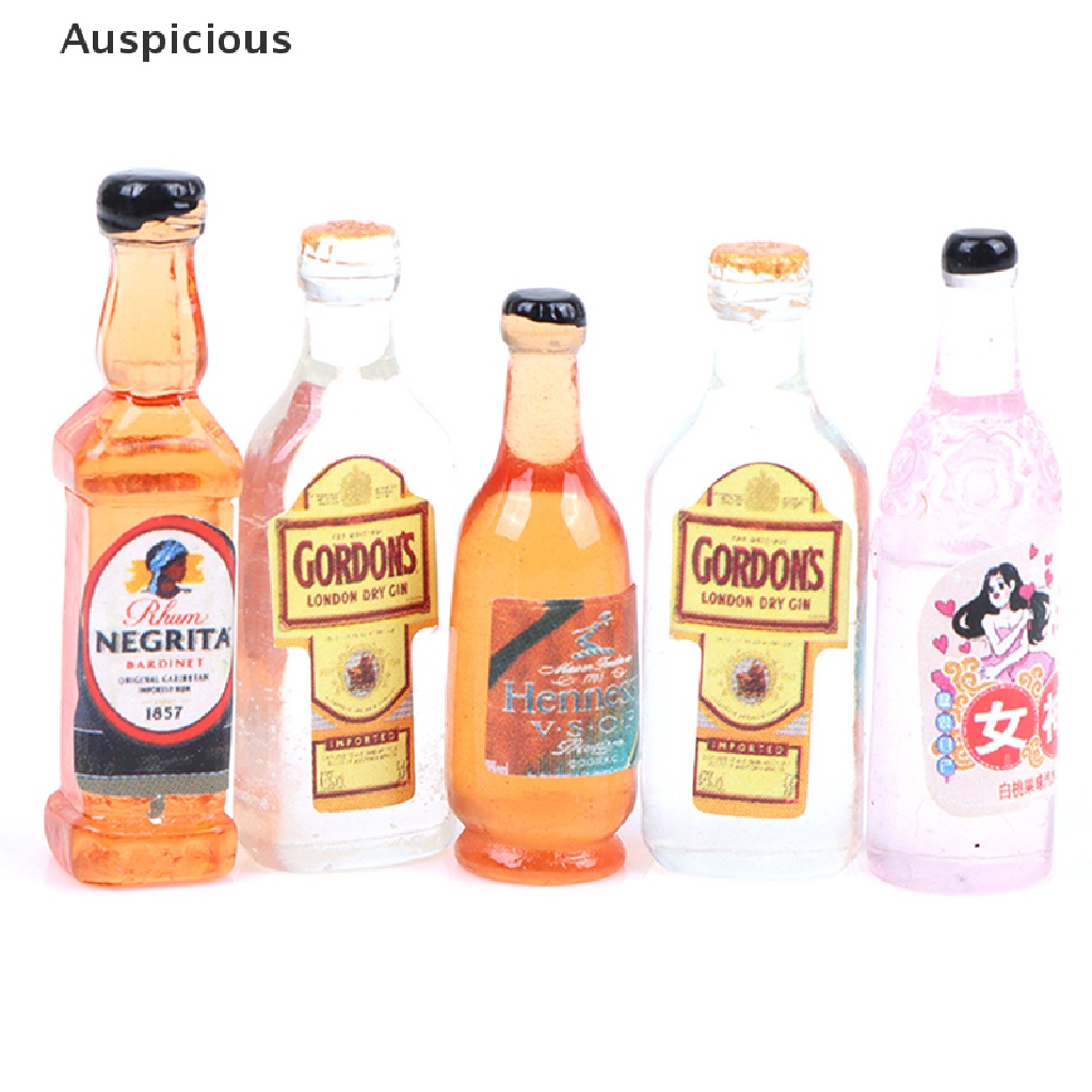 Set 10 mô hình chai rượu mini tỉ lệ 1: 12 xinh xắn dùng trang trí nhà búp bê