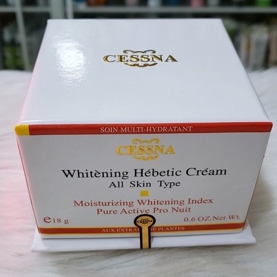 Kem dưỡng trắng, giữ ẩm Cessna Whitening Hebetic Cream All Skin Type - Trắng 18g