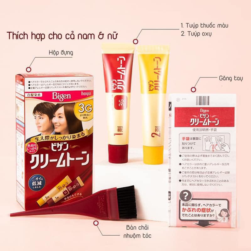 Thuốc Nhuộm Tóc Bigen Phủ Bạc Thảo Dược Nhật Bản An Toàn
