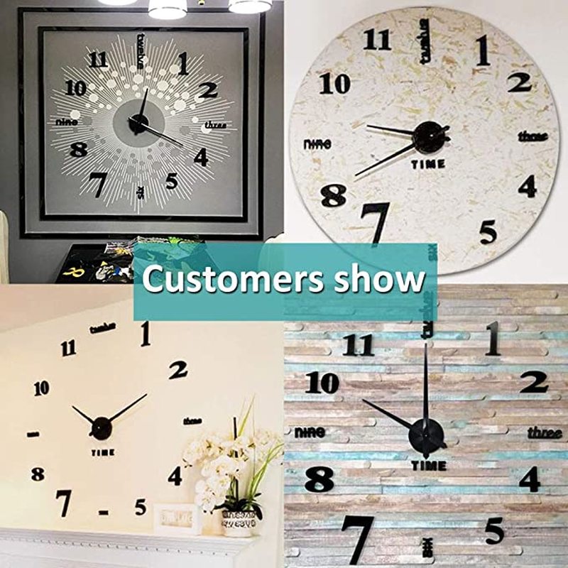 Đồng Hồ Dán Tường Mặt Gương Acrylic 3D Hình Chữ Cái Tiếng Anh Lớn Màu Đen DIY