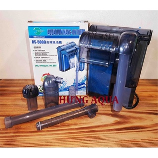 Lọc thác, lọc thác bể cá siêu mỏng RS-5000 kèm lọc váng và vách lọc, siêu tiết kiệm điện cho bể dưới 40cm (chính hãng)