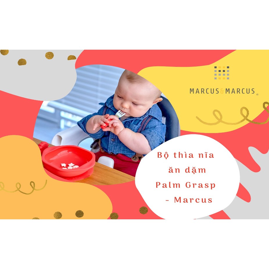 [Mã BMBAU50 giảm 7% đơn 99K] Bộ thìa nĩa tập ăn cho bé Palm Grasp Marcus &amp; Marcus, từ 18 tháng - Marcus