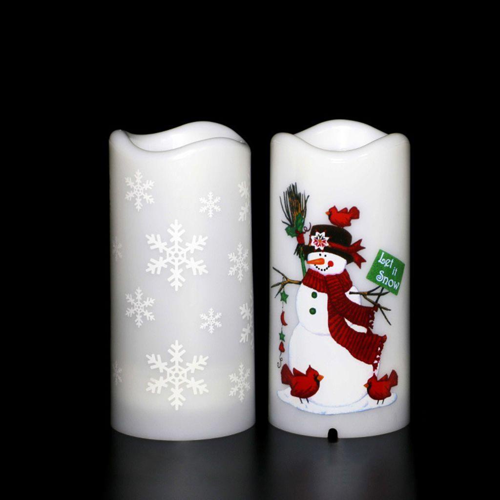 1 Đèn LED Xoay Hình Nến Giáng Sinh Chạy Bằng Pin / USB