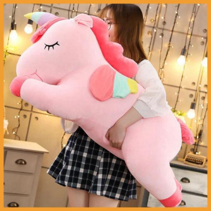 Gấu Bông Unicorn - Kì Lân Pony Một Sừng, Thú Nhồi Bông Đáng Yêu Vải Co Dãn 4 Chiều, Gối Ôm Cho Bé Ngựa Pony Đáng yêu st1