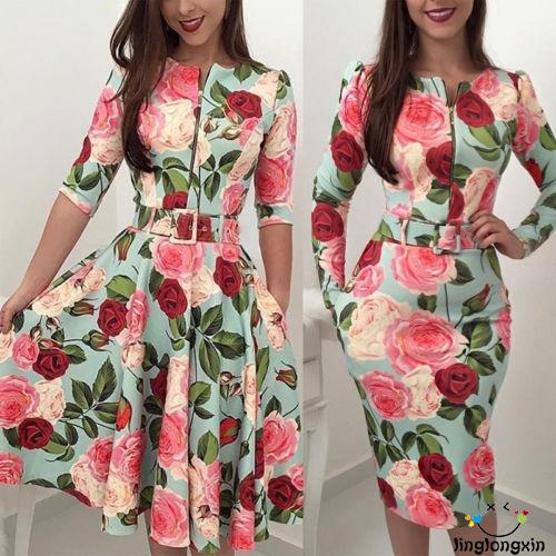 Đầm Body hoạ tiết hoa thiết kế ôm sát tôn dáng cho phái nữ