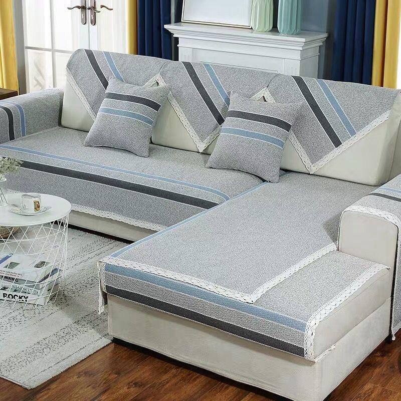 Vỏ Bọc Đệm Ghế Sofa Bằng Vải Cotton Lanh Màu Trơn Đơn Giản Hiện Đại Chống Trượt