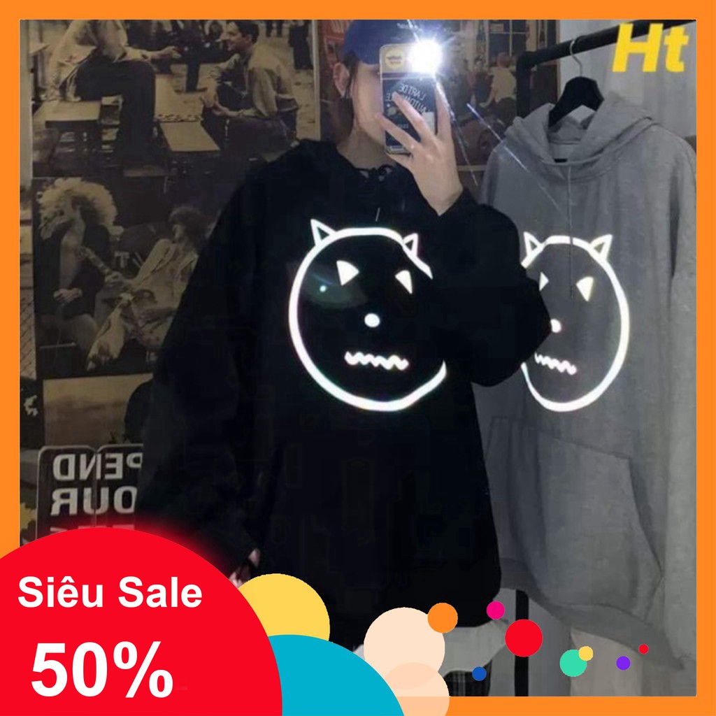 [MUA 6 TẶNG 1] [MẪU MỚI] Áo hoodie phản quang áo khoác nỉ phản quang in hình Gấu Tai nhọn