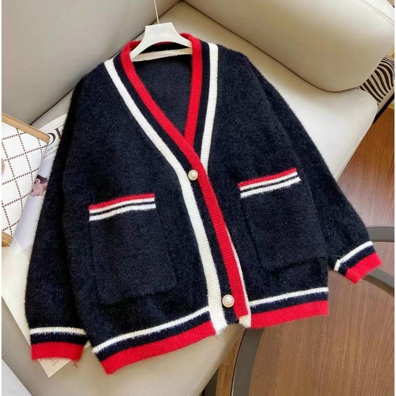 Áo cardigan digan len lông