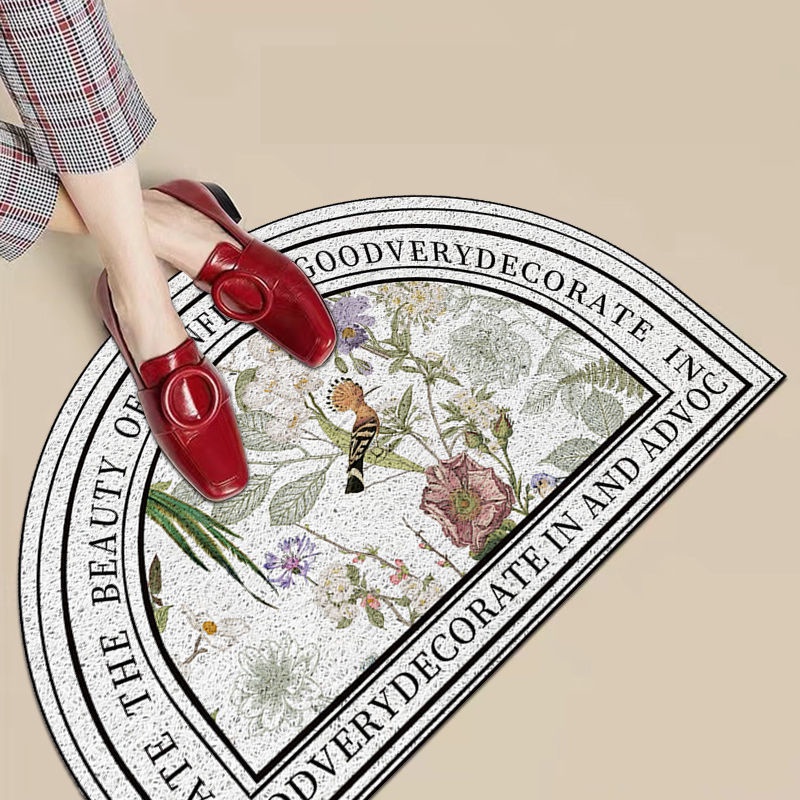 Thảm Lót Cửa Bằng Lụa Kiểu Nhẫn Chống Bẩn Phong Cách Bắc Âu Thảm Dày Bán Nguyệt Thảm Cửa Nhà