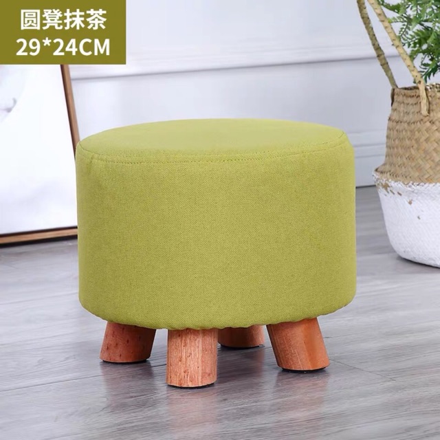 Ghế đôn chân gỗ màu sắc - Ghế đôn trang trí phòng khách
