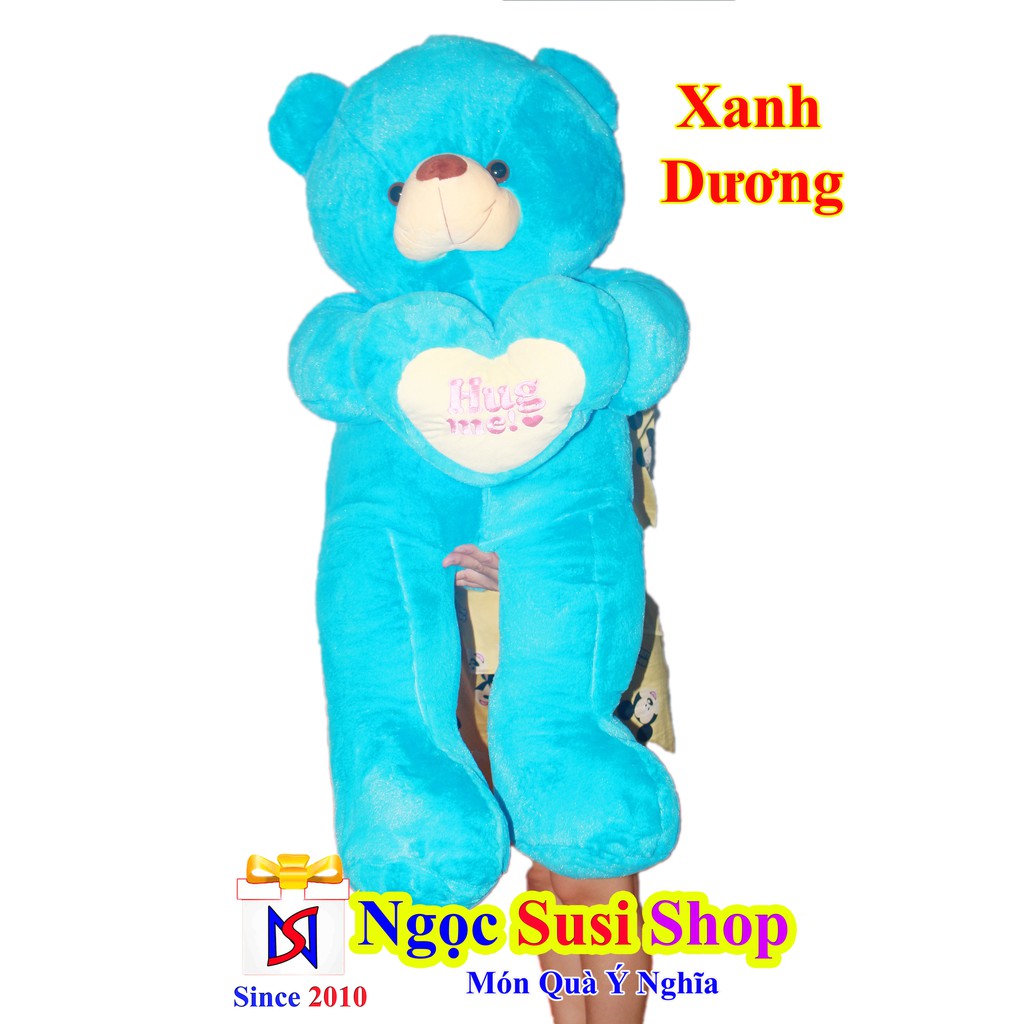 [GIÁ SẬP SÀN]Thú Nhồi Bông Gấu Bông Teddy Ôm Tim HUGME Size Lớn Khổ Vải 1m1 [ẢNH THẬT 100%]