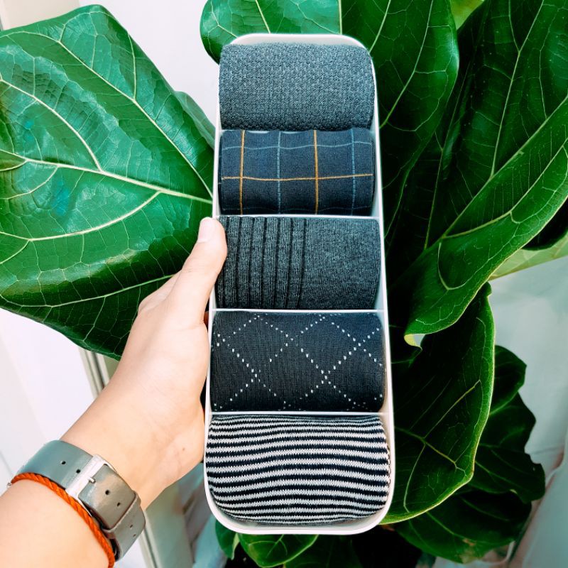 Tất công sở Nam cao cấp xám đen thanh lịch
