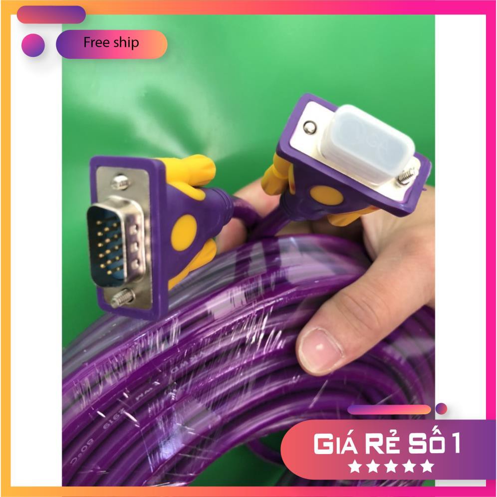 Dây cáp VGA 10M 15M 20M 30M Arigato Tím 3+9 Đen 3+6 hàng xịn chống nhiễu cao cấp ARIGATO