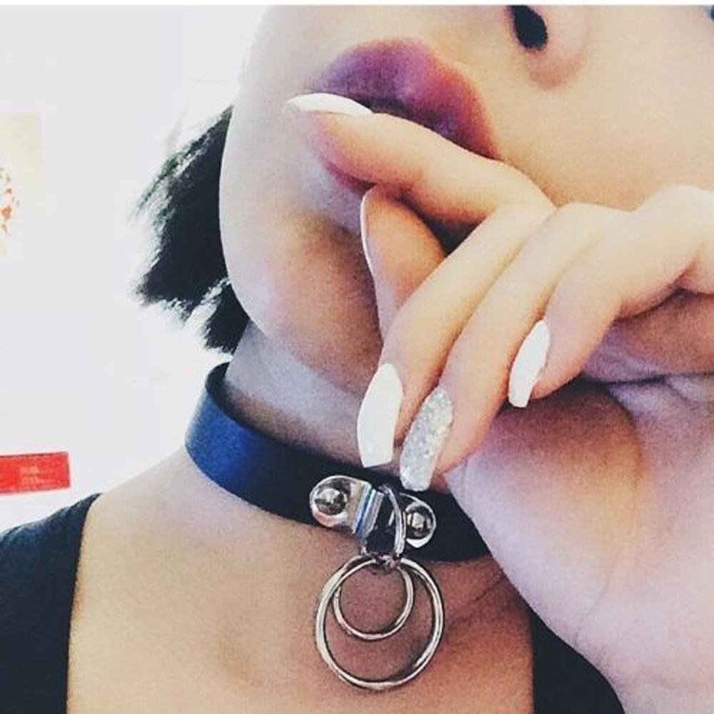 Vòng Cổ Choker Da Handmade Màu Tối Phong Cách Punk EUTUS