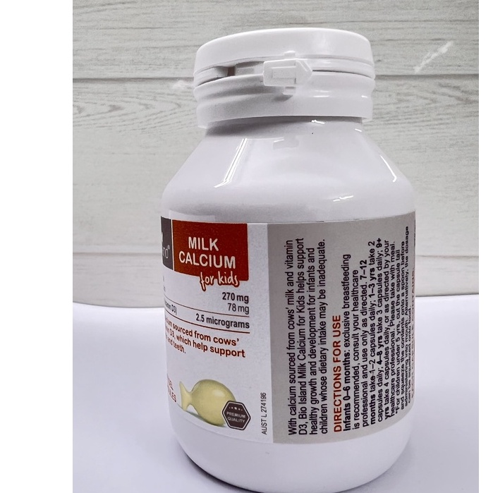 Bioisland milk calcium for kids bổ sung canxi sữa cho bé phát triển xương răng chắc khỏe.lọ 90 viên suckhoechomoinha