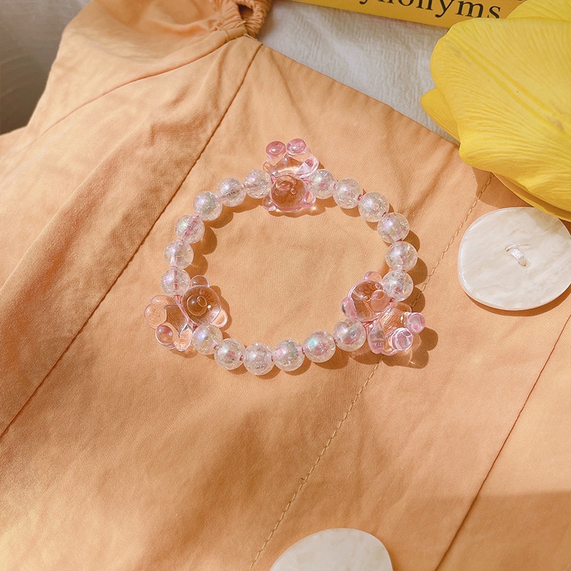 Dây buộc tóc co giãn đính hạt pha lê nhiều màu phong cách Hàn Quốc cho nữ