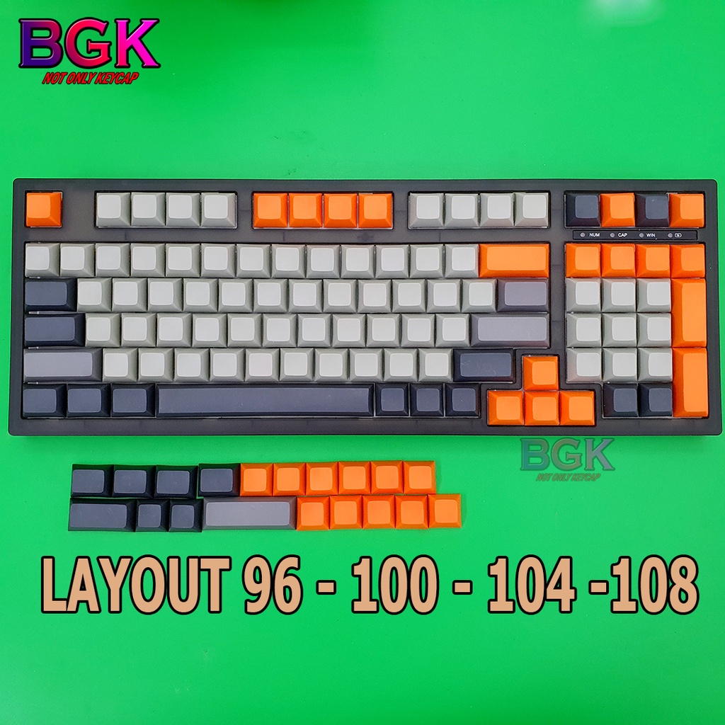 Bộ Keycap DSA PBT Blank 117 phím không in ký tự layout 96,98 đến 104,108 Chất liệu PBT dày không xuyên LED