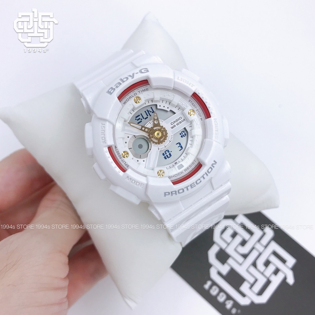 Đồng hồ nữ Casio Baby-G BA-110 / BA-110DDR-7A đính kim cương, chống va đập, chống nước 200m, size 43mm, hàng chính hãng