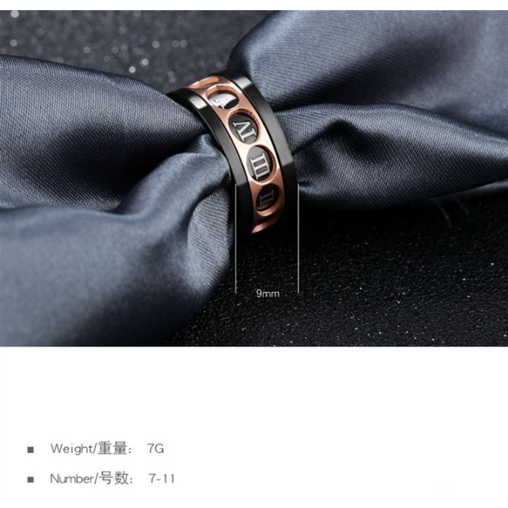 Nhẫn Thép Titan Khắc Số La Mã so122