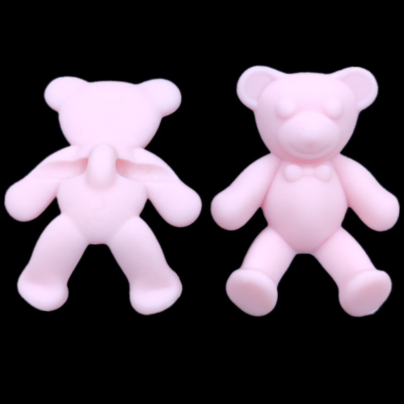 Bộ 2 Hạt Nhựa Hình Gấu 33x30mm Nhiều Màu Sắc