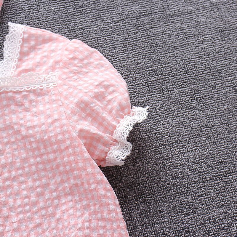 Set Áo Liền Quần &amp; Băng Đô Quấn Đầu Cột Nơ Cho Bé Gái