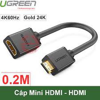 [Mã ELHACE giảm 4% đơn 300K] Cáp chuyển đổi Mini HDMI to HDMI 20cm chính hãng Ugreen 20137