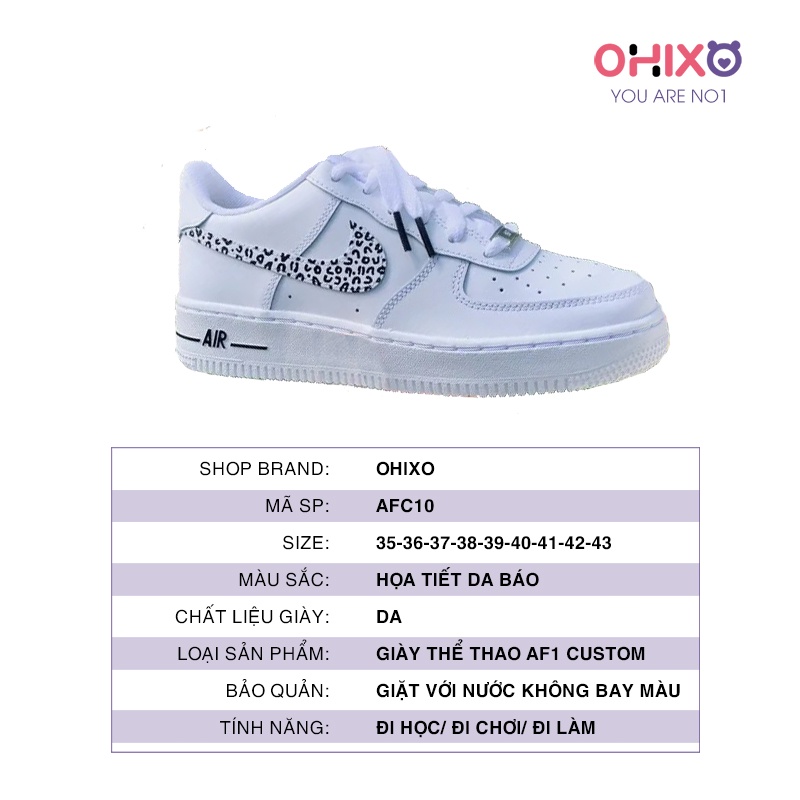 Giày Custom AF1 Thể Thao Nữ Sneaker Hàn Quốc Chất Đẹp Đế Bằng OHIXO AFC11