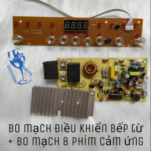 Bo mạch + nguồn bếp từ 8 phím cảm ứng