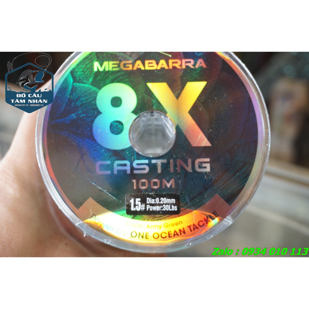 Dây PE Megabara casting 8X 100m - màu xanh rêu