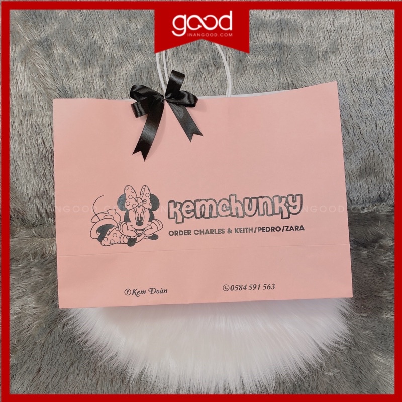 [HÀNG CHUẨN] in túi giấy theo yêu cầu, in túi giấy kraft cho các shop, in túi đựng quà tặng thông tin yêu cầu -  100 cái