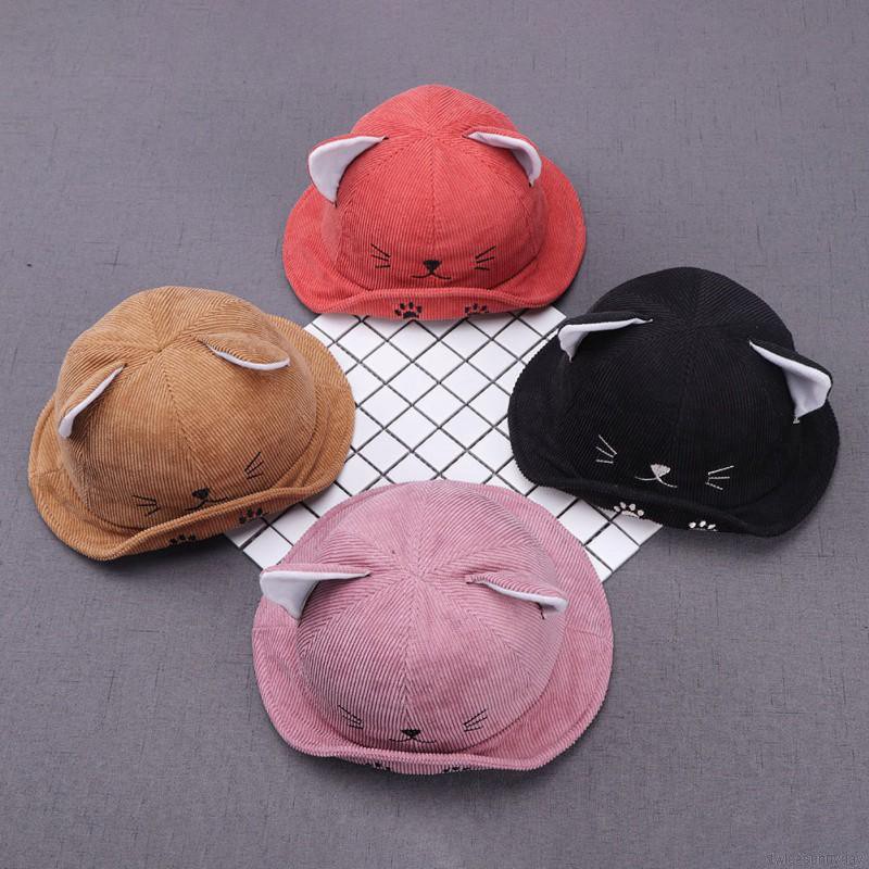 Nón Bucket thiết kế tai mèo đáng yêu cho bé