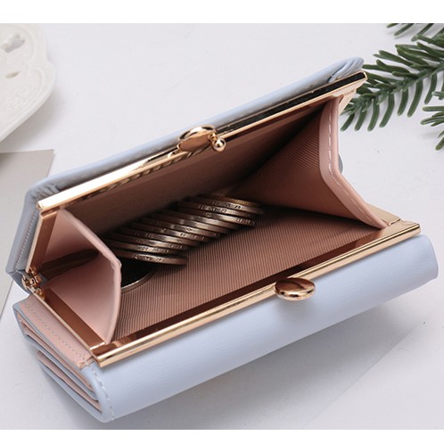 Ví Nữ Mini Cầm Tay Đẹp Hàng Hiệu Loại Mẫu Ngắn, Bóp Ví Da PU Cao Cấp Thiết Kế Dễ Thương Xinh Xắn Thời Trang Hàn Quốc