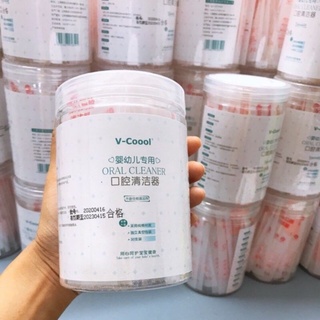 HỘP 30 QUE TƯA LƯỠI, RƠ LƯỠI V-COOL VỆ SINH RĂNG MIỆNG CHO BÉ