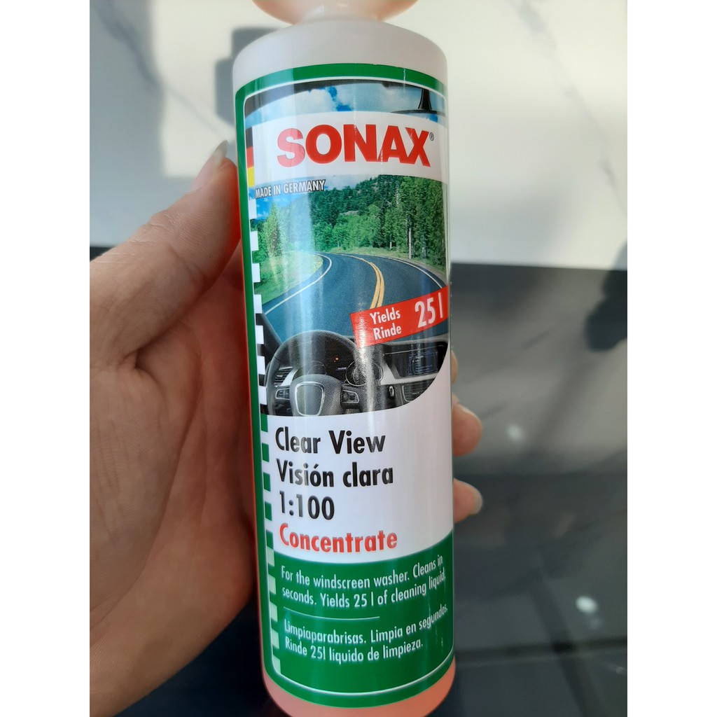 Nước Rửa Kính Lái Sonax Clear View - Nước Rửa Kính Ô Tô Đậm Đặc 250ml