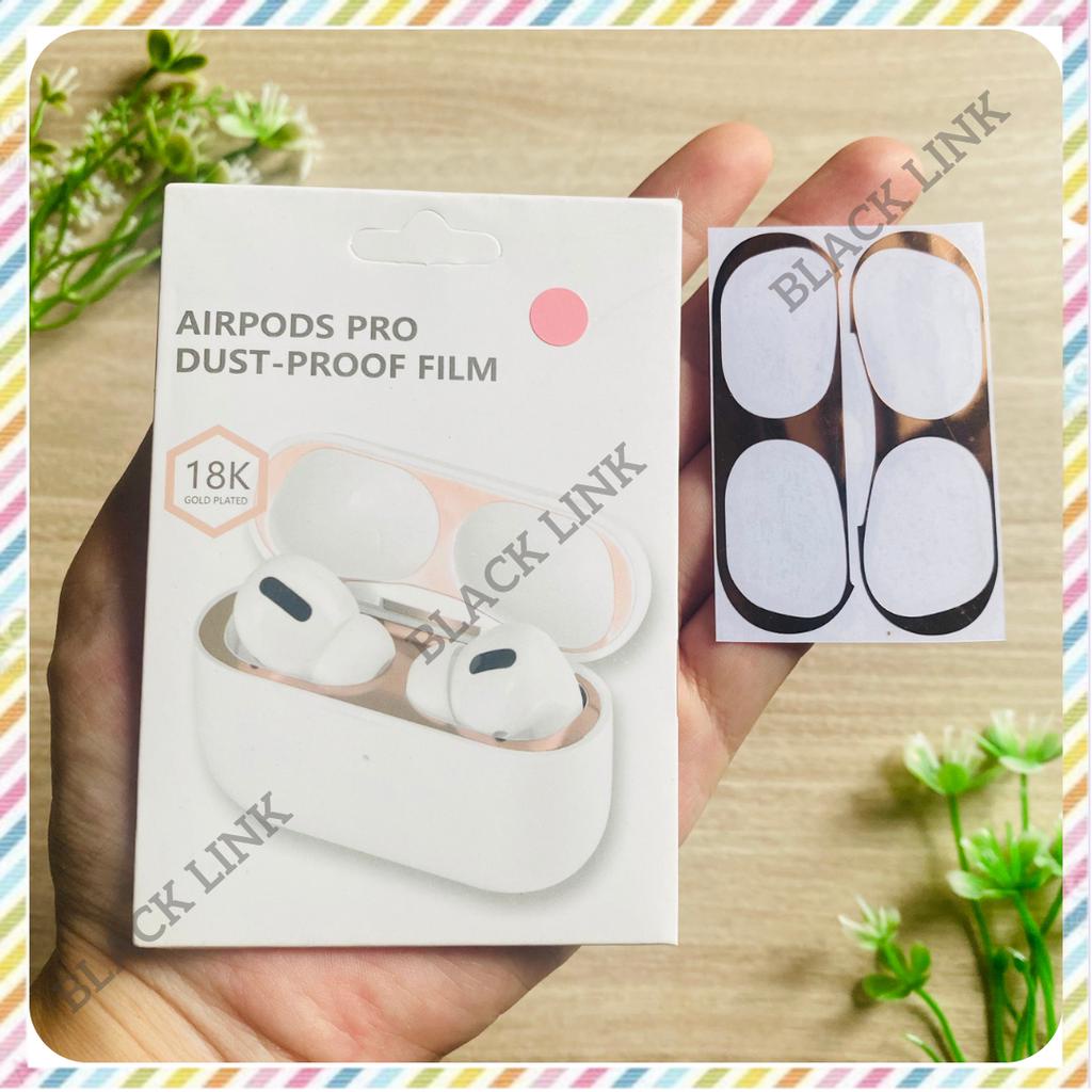 Skin miếng dán kim loại bảo vệ hộp sạc tai nghe Bluetooth Airpod khả năng chống bụi bẩn